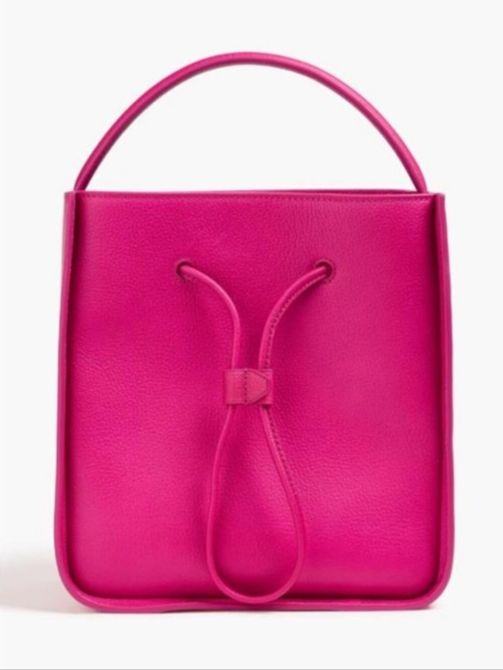 3.1 Phillip Lim Soleil Small Fuchsia Pebbled-Leather Drawstring Bucket Bag